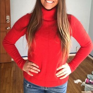J.Crew red turtleneck sweater
